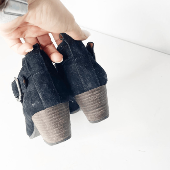 Sarto by FRANCO SARTO GARFIELD western bootie black suede heel womens US 7.5 - Picture 4 of 6